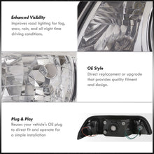 Load image into Gallery viewer, Ford Mustang 1987-1993 1 Piece Style Headlights + Corners Chrome Housing Clear Len Amber Reflector