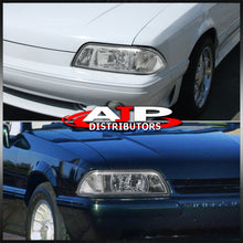 Load image into Gallery viewer, Ford Mustang 1987-1993 1 Piece Style Headlights + Corners Chrome Housing Clear Len Clear Reflector