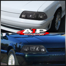 Load image into Gallery viewer, Ford Mustang 1987-1993 1 Piece Style Headlights + Corners Black Housing Clear Len Clear Reflector