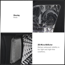 Load image into Gallery viewer, Ford Mustang 1987-1993 1 Piece Style Headlights + Corners Black Housing Clear Len Clear Reflector