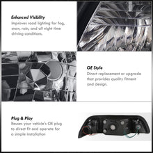 Load image into Gallery viewer, Ford Mustang 1987-1993 1 Piece Style Headlights + Corners Black Housing Clear Len Clear Reflector