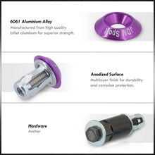 Load image into Gallery viewer, JDM Sport Universal M6 Anchor Type Fender Washer Kit Purple (6 Piece Per Pack)