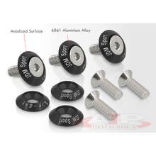 Load image into Gallery viewer, AJP Distributors Upgrade Universal JDM Sport 6-Piece M6 X 20MM 6061 CNC Billet Aluminum Engine Bay Dress Up Fender Washer Hex Screw Bolt Nut Bumper Fastener Kit Set Anodized Black