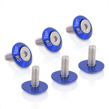 Load image into Gallery viewer, AJP Distributors Upgrade Universal JDM Sport 6-Piece M6 X 20mm T-6061 CNC Billet Aluminum Engine Bay Dress Up Fender Washer Hex Screw Bolt Nut Bumper Fastener Kit Set Anodized Blue