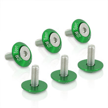 Load image into Gallery viewer, AJP Distributors Upgrade Universal JDM Sport 6-Piece M6 X 20MM T-6061 CNC Billet Aluminum Engine Bay Dress Up Fender Washer Hex Screw Bolt Nut Bumper Fastener Kit Set Anodized Green