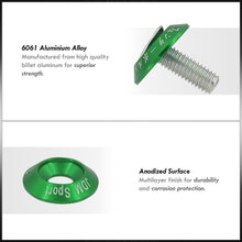 Load image into Gallery viewer, AJP Distributors Upgrade Universal JDM Sport 6-Piece M6 X 20MM T-6061 CNC Billet Aluminum Engine Bay Dress Up Fender Washer Hex Screw Bolt Nut Bumper Fastener Kit Set Anodized Green