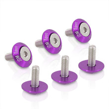 Load image into Gallery viewer, AJP Distributors Upgrade Universal JDM Sport 6-Piece M6 X 20MM T6061 CNC Billet Aluminum Engine Bay Dress Up Fender Washer Hex Screw Bolt Nut Bumper Fastener Kit Set Anodized Purple