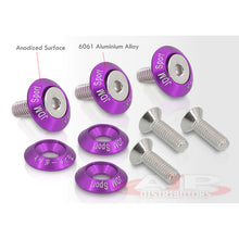 Load image into Gallery viewer, AJP Distributors Upgrade Universal JDM Sport 6-Piece M6 X 20MM T6061 CNC Billet Aluminum Engine Bay Dress Up Fender Washer Hex Screw Bolt Nut Bumper Fastener Kit Set Anodized Purple