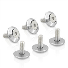 Load image into Gallery viewer, AJP Distributors Upgrade Universal JDM Sport 6-Piece M6 X 20MM T6061 CNC Billet Aluminum Engine Bay Dress Up Fender Washer Hex Screw Bolt Nut Bumper Fastener Kit Set Anodized Silver