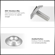 Load image into Gallery viewer, AJP Distributors Upgrade Universal JDM Sport 6-Piece M6 X 20MM T6061 CNC Billet Aluminum Engine Bay Dress Up Fender Washer Hex Screw Bolt Nut Bumper Fastener Kit Set Anodized Silver