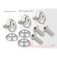 Load image into Gallery viewer, AJP Distributors Upgrade Universal JDM Sport 6-Piece M6 X 20MM T6061 CNC Billet Aluminum Engine Bay Dress Up Fender Washer Hex Screw Bolt Nut Bumper Fastener Kit Set Anodized Silver