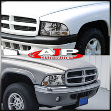 Load image into Gallery viewer, Dodge Dakota 1997-2004 / Durango 1998-2003 1 Piece Style Headlights + Bumpers Chrome Housing Clear Len Amber Reflector