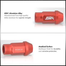 Load image into Gallery viewer, JDM Sport Universal 12 x 1.25 Lug Nuts Red (20 Pieces)