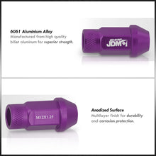 Load image into Gallery viewer, JDM Sport Universal 12 x 1.25 Lug Nuts Purple (20 Pieces)