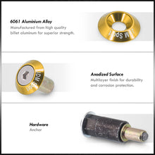 Load image into Gallery viewer, JDM Sport Fender Washer M6 Rivet Type Fasteners Gold (6 Piece Per Pack)