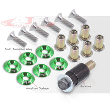Load image into Gallery viewer, JDM Sport Fender Washer M6 Rivet Type Fasteners Green (6 Piece Per Pack)