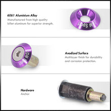 Load image into Gallery viewer, JDM Sport Fender Washer M6 Rivet Type Fasteners Purple (6 Piece Per Pack)