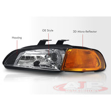 Load image into Gallery viewer, Honda Civic Sedan 1992-1995 1 Piece Style Headlights + Corners Black Housing Clear Len Amber Reflector