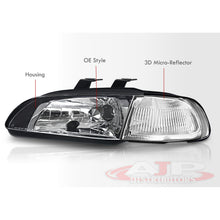Load image into Gallery viewer, Honda Civic Sedan 1992-1995 1 Piece Style Headlights + Corners Black Housing Clear Len Clear Reflector