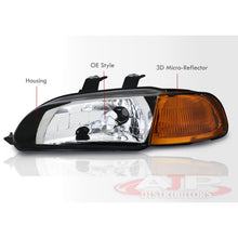 Load image into Gallery viewer, Honda Civic Sedan 1992-1995 1 Piece Style Headlights + Corners Chrome Housing Clear Len Amber Reflector