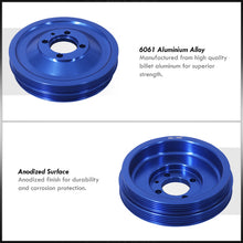 Load image into Gallery viewer, Mitsubishi 2.0L 4G63 / 2.4L 4G64 Underdrive Crank Pulley Blue