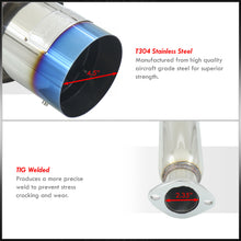 Load image into Gallery viewer, Honda Accord Coupe & Sedan 2.2L I4 1990-1993 N1 Style Stainless Steel Catback Exhaust System Burnt Tip (Piping: 2.5" / 65mm | Tip: 4.5")