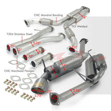 Load image into Gallery viewer, Infiniti G35 Coupe 2003-2007 / Nissan 350Z 2003-2009 Hi-Power Style Oval Dual Tip Stainless Steel Catback Exhaust System Gunmetal (Piping: 2.25" / 58mm | Tip: 4.0")