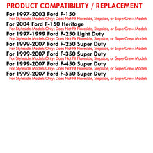 Load image into Gallery viewer, Ford F150 1997-2003 / F250 Light Duty 1997-1999 / F250 F350 F450 F550 Super Duty 1999-2007 LED Tail Lights Black Housing Clear Len (Styleside Models Only)