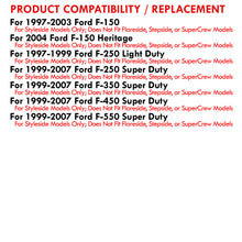 Load image into Gallery viewer, Ford F150 1997-2003 / F250 Light Duty 1997-1999 / F250 F350 F450 F550 Super Duty 1999-2007 LED Tail Lights Chrome Housing Red Len (Styleside Models Only)