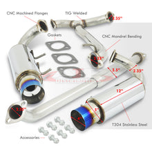 Load image into Gallery viewer, Scion FRS 2013-2016 / Subaru BRZ 2013-2016 Dual Tip Stainless Steel Catback Exhaust System Burnt Tip (Piping: 2.5" / 65mm | Tip: 4.0")