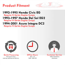 Load image into Gallery viewer, Honda Civic 1992-1995 / Del Sol 1993-1997 / Acura Integra 1994-2001 H Series H22 H23 Conversion Engine Motor Mount Black with Red Polyurethane Bushing