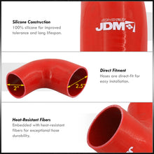 Load image into Gallery viewer, 2" to 2.5" 90 Degree Reducer Silicone Coupler Red