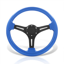 Load image into Gallery viewer, Universal 350mm Heavy Duty Aluminum Steering Wheel Black Center Blue