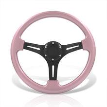 Load image into Gallery viewer, Universal 350mm Heavy Duty Aluminum Steering Wheel Black Center Pink