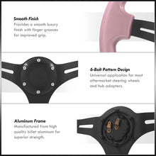 Load image into Gallery viewer, Universal 350mm Heavy Duty Aluminum Steering Wheel Black Center Pink