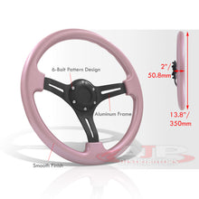 Load image into Gallery viewer, Universal 350mm Heavy Duty Aluminum Steering Wheel Black Center Pink