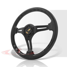 Load image into Gallery viewer, Universal 350mm Heavy Duty Aluminum Steering Wheel Black Center Black