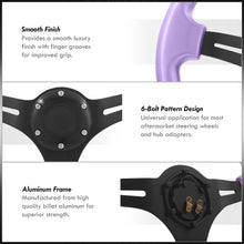 Load image into Gallery viewer, Universal 350mm Heavy Duty Aluminum Steering Wheel Black Center Purple