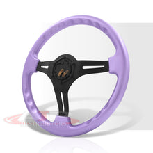 Load image into Gallery viewer, Universal 350mm Heavy Duty Aluminum Steering Wheel Black Center Purple