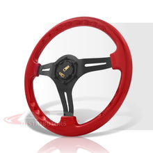 Load image into Gallery viewer, Universal 350mm Heavy Duty Aluminum Steering Wheel Black Center Red