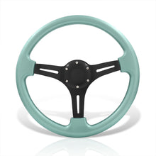 Load image into Gallery viewer, Universal 350mm Heavy Duty Aluminum Steering Wheel Black Center Teal