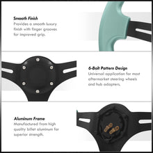 Load image into Gallery viewer, Universal 350mm Heavy Duty Aluminum Steering Wheel Black Center Teal