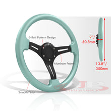 Load image into Gallery viewer, Universal 350mm Heavy Duty Aluminum Steering Wheel Black Center Teal