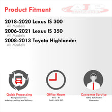 Load image into Gallery viewer, Lexus GS 300 2006 / GS 430 2006-2007 / GS 460 2007-2008 / IS 200t 2016-2017 / IS 250 2006-2013 / IS 300 2018-2020 / IS 350 2006-2021 / Toyota Highlander 2008-2013 Heavy Duty Steel Tow Hook Adapter Screw