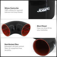 Load image into Gallery viewer, 3.5" to 3.75" 90 Degree Reducer Silicone Coupler Black