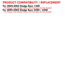 Load image into Gallery viewer, Dodge Ram 1500 Truck 2002-2005 / 2500 3500 Truck 2003-2005 Factory Style Headlights Chrome Housing Clear Len Clear Reflector