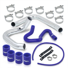 Load image into Gallery viewer, Audi A4 B5 1996-2001 / Volkswagen Passat B5 1998-2001 1.8T Bolt-On Aluminum Polished Piping Kit + Blue Couplers
