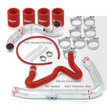 Load image into Gallery viewer, Audi A4 B5 1996-2001 / Volkswagen Passat B5 1998-2001 1.8T Bolt-On Aluminum Polished Piping Kit + Red Couplers
