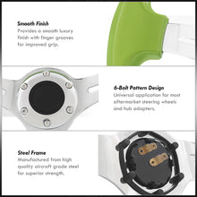 Load image into Gallery viewer, Universal 350mm Heavy Duty Steel Steering Wheel Polished Center Lime Green