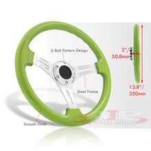 Load image into Gallery viewer, Universal 350mm Heavy Duty Steel Steering Wheel Polished Center Lime Green
